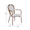 Flash Furniture Lourdes Thonet French Bistro Stacking Chair w/Arms, White/Navy PE Rattan/Bamboo Print Alum Frame SDA-AD642002A-WHNVY-NAT-GG - alternate 4